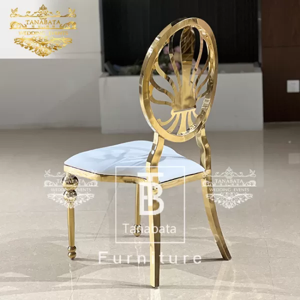 Hollow Back Luxury Gold Wedding Chair