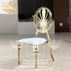 Hollow Back Luxury Gold Wedding Chair
