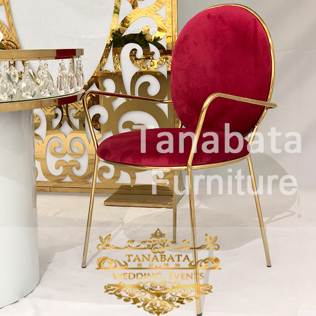 Luxury Round Back Wedding Chair With Arms Tanabata