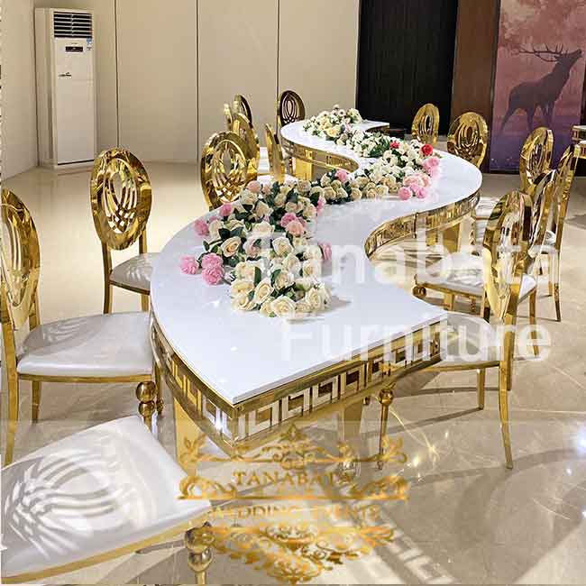 Dining Restaurant Half Moon Shaped Table Tanabata