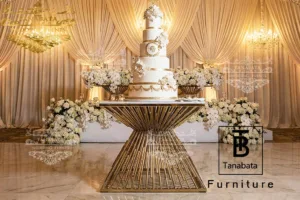 Hourglass-shaped Cake Tables with Wire Frames