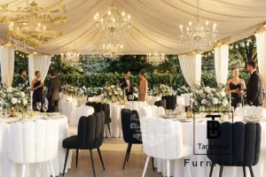 Shell Back Wedding Chairs with Plush Teddy Fabric