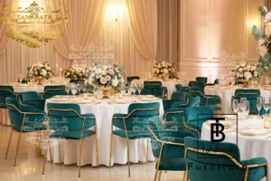 Teal Velvet Chairs with Gleaming Gold Frames
