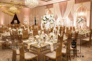 Wedding Dining Tables with Crystal Embellishments