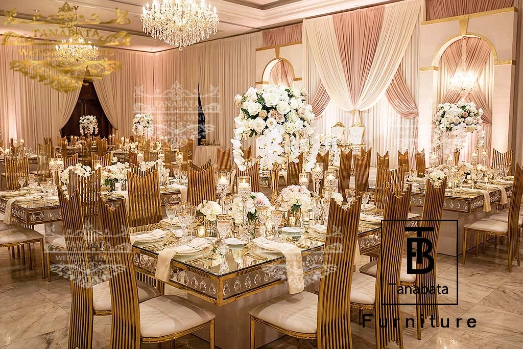 Wedding Dining Tables with Crystal Embellishments
