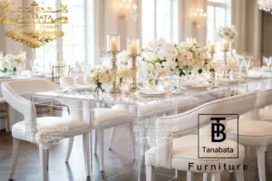 White Velvet Dining Chairs Define Wedding Sophistication
