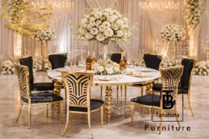 Exclusive Custom Table with Mirror-Polished Spheres Legs