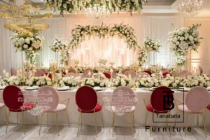 Velvet Rounded Backrest Chair with Armrest for Events