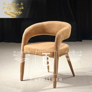 Curved Back Velvet Dining Chair
