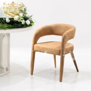 Curved Back Velvet Dining Chair