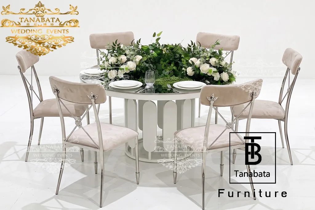 Silver Cross Back Wedding Chair