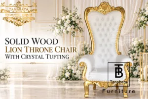 Solid Wood Lion Throne Chair
